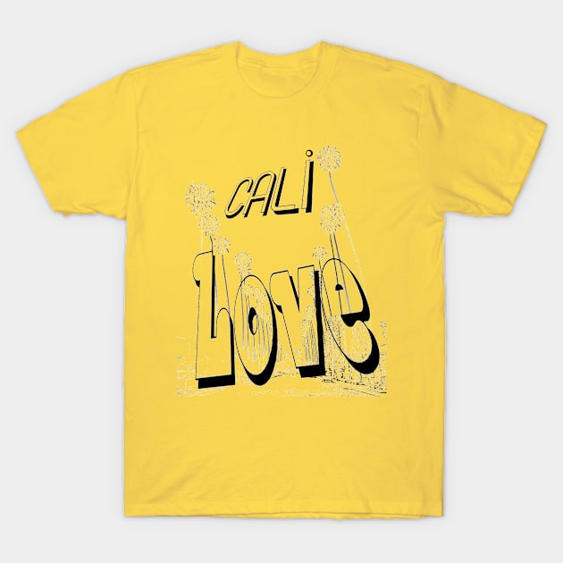 Black and White California Love T-Shirt by KZK101